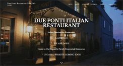 Desktop Screenshot of dueponti-ristorante.com